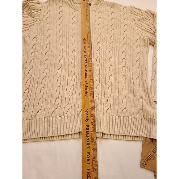 PJ Paul Jones Sweater Men 2XL Cable Sweater Beige NWT - Picture 6 of 6
